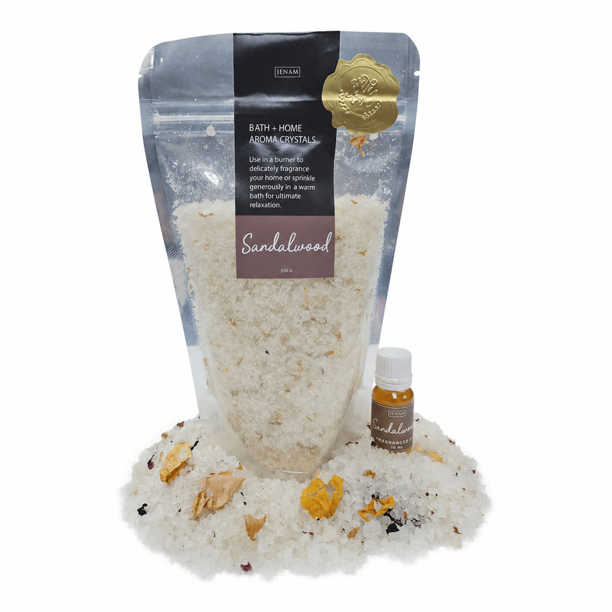SANDALWOOD BATH CRYSTALS/FRAGRANCE OIL COMBO — view 2