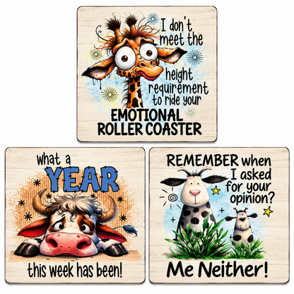 Sarcastic Coasters Set of 3 (F)
