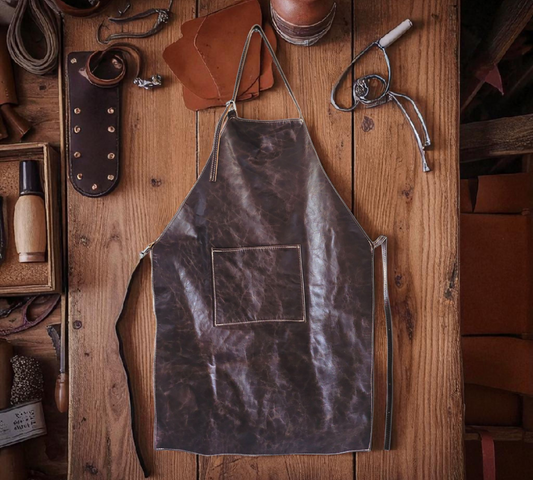 100% Natural Leather Handcrafted Apron (Brown)