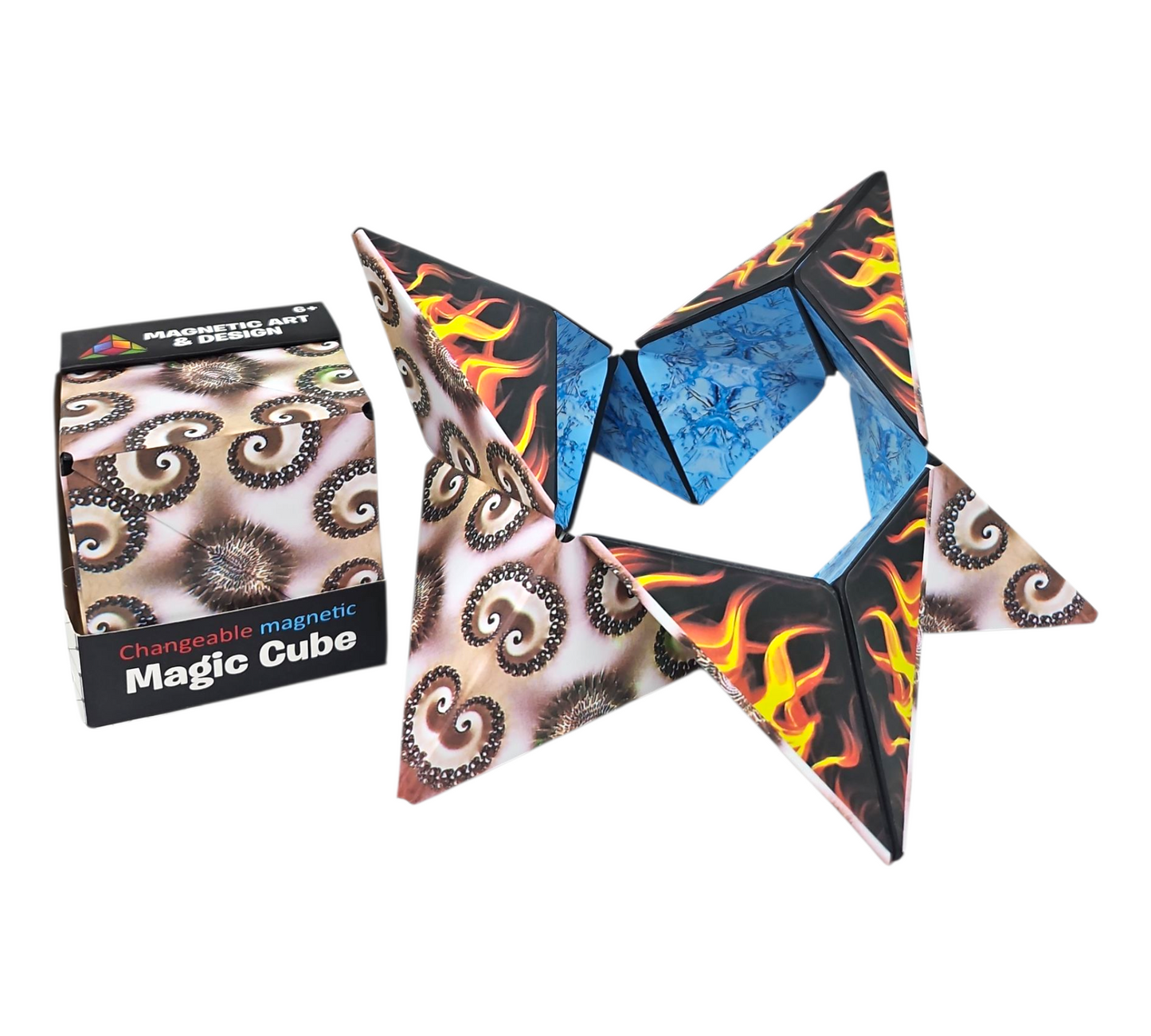 FIRE & SWIRL MAGNETIC MAGIC CUBE