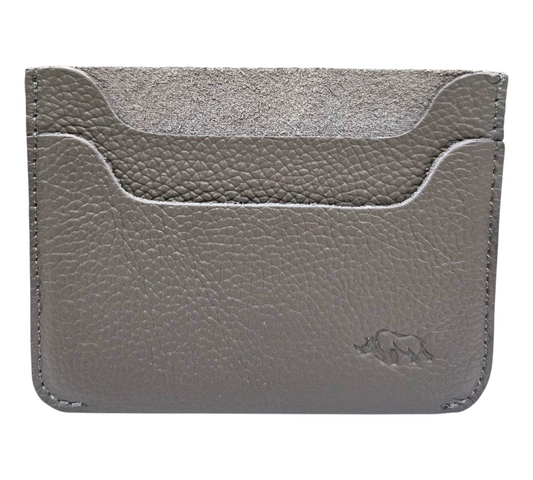 GREY GENUINE LEATHER CARD SLEEVE