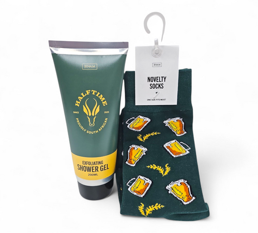 RUGBY SHOWER GEL (200ml) & BEER SOCKS DUO