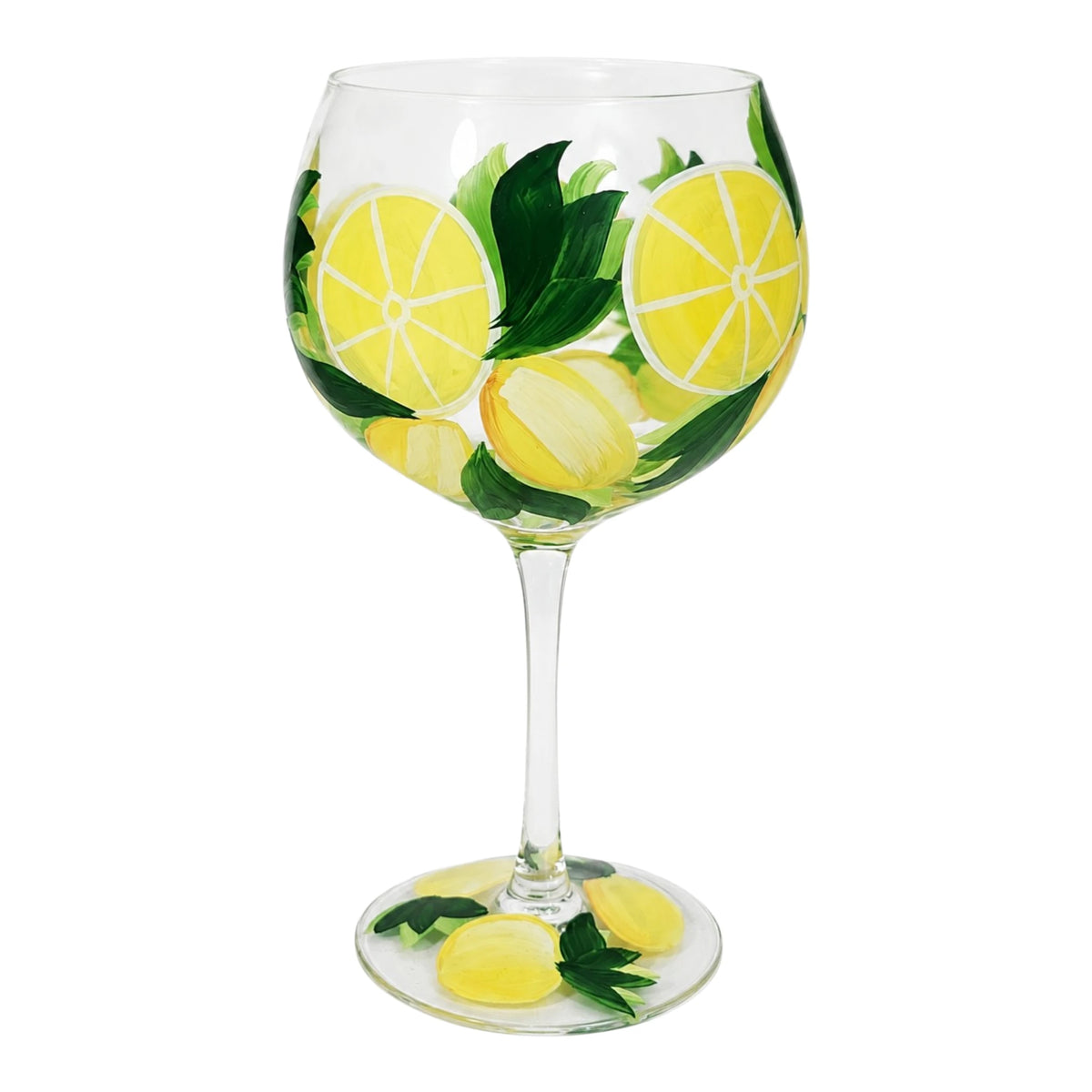 LEMONS HAND PAINTED GIN/COCKTAIL GLASS — view 2