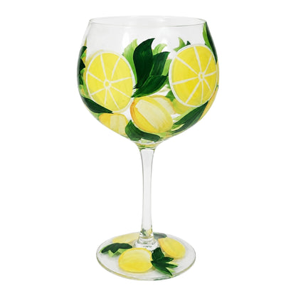 LEMONS HAND PAINTED GIN/COCKTAIL GLASS — view 2