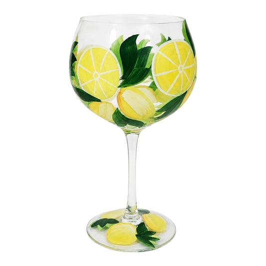 LEMONS HAND PAINTED GIN/COCKTAIL GLASS — view 2
