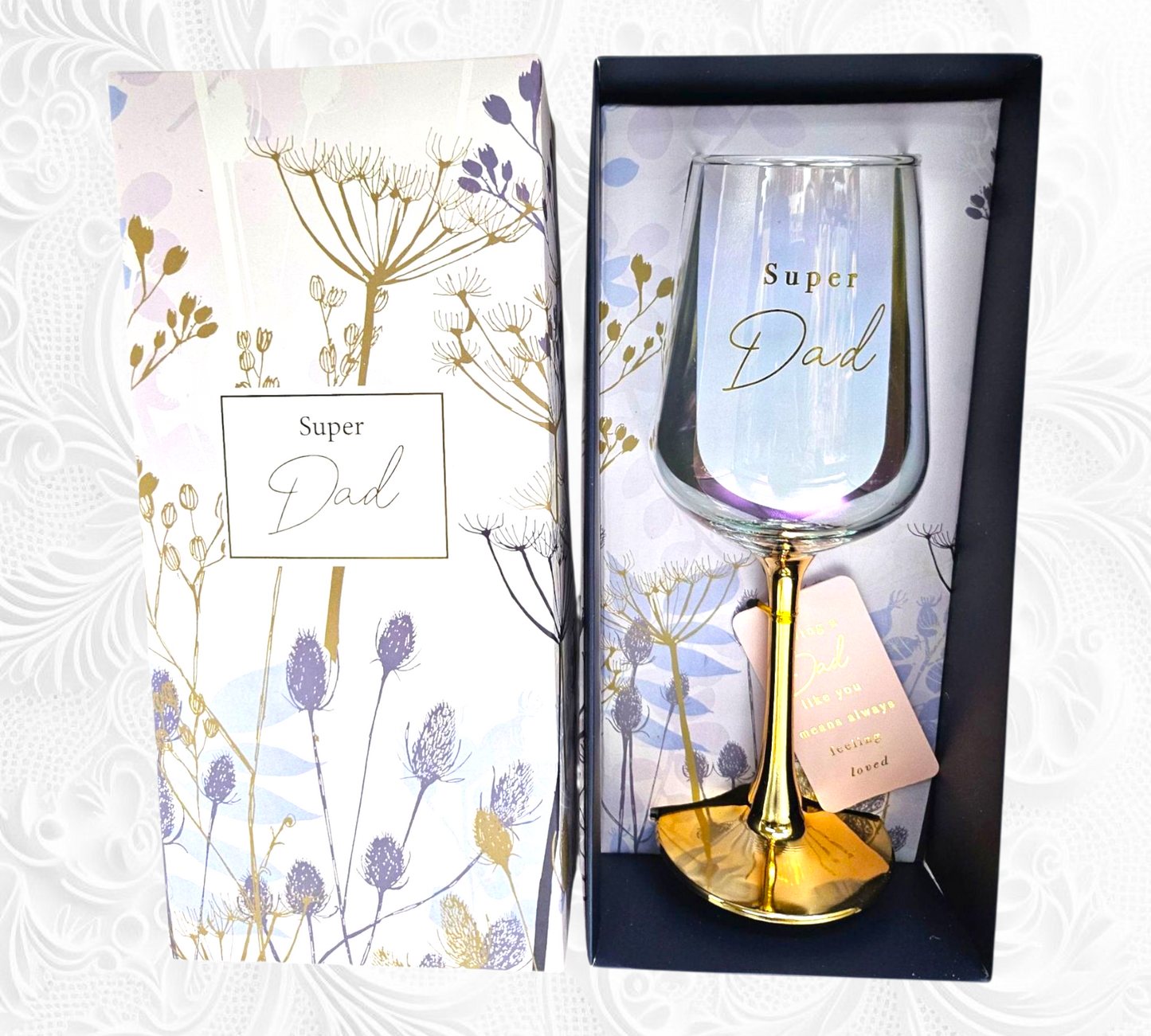 SUPER DAD WINE GLASS IN GIFT BOX