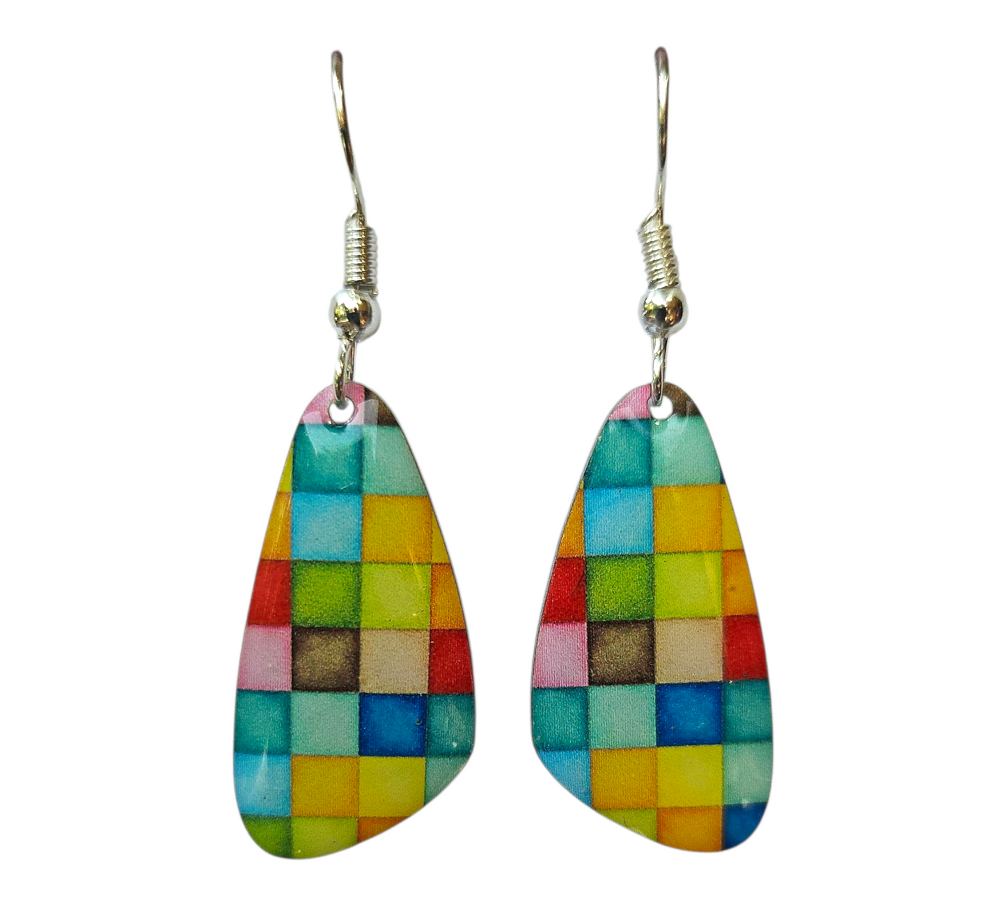 VIBRANT FREEFORM TEARDROPS EARRINGS (In Wooden Gift Box)