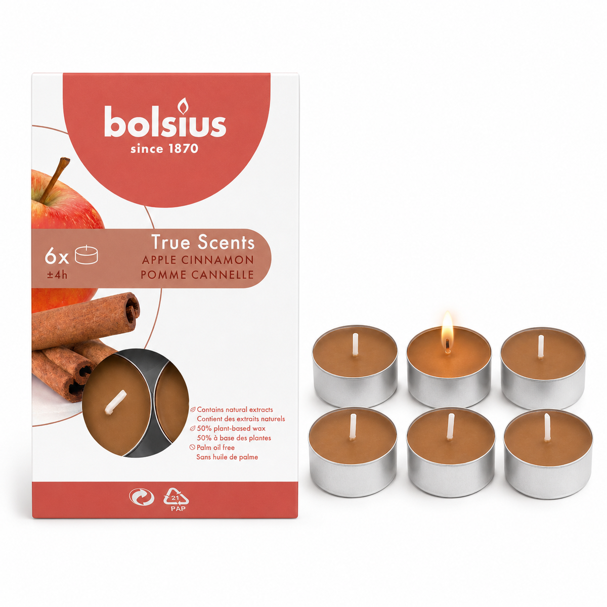 Bolsius True Scents Tealights 6's (Apple Cinnamon) — view 2