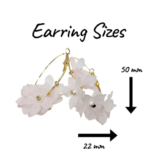 String of Daisies on a Loop Earring Set (Light Pink) — view 2