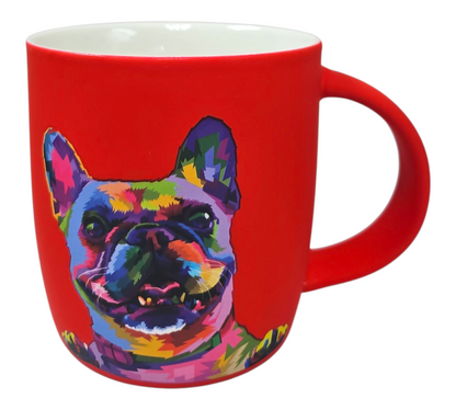 BRIGHT RED BULLDOG COFFEE MUG