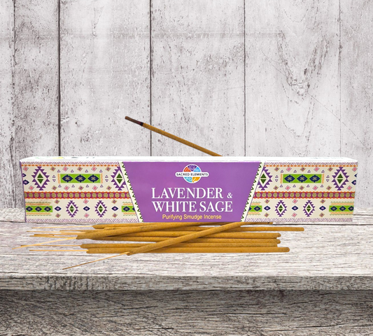 Sacred Elements LAVENDER & WHITE SAGE Masala (Hand Rolled) Incense Sticks