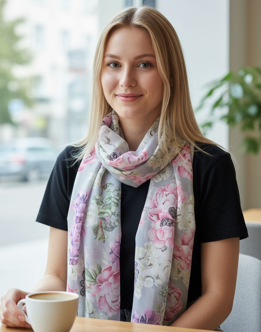 ELEGANT FLORAL SCARF #18
