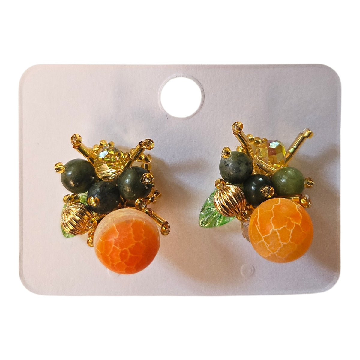 Cluster Forrest Earrings Set (Orange) — view 4