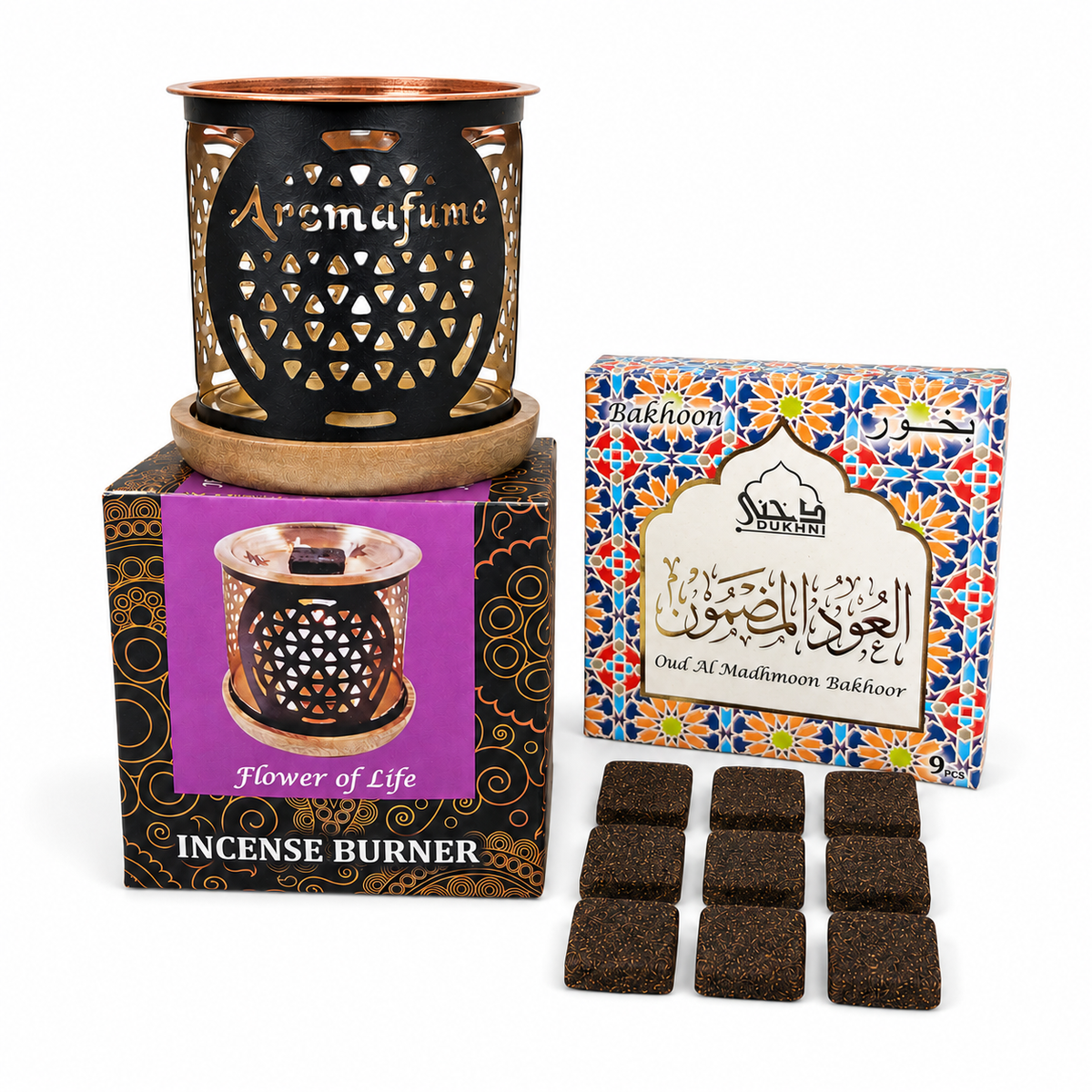 INCENSE BRICKS BURNER+Oud Al Madhmoon BAKHOOR BRICKS Pack COMBO. — view 3