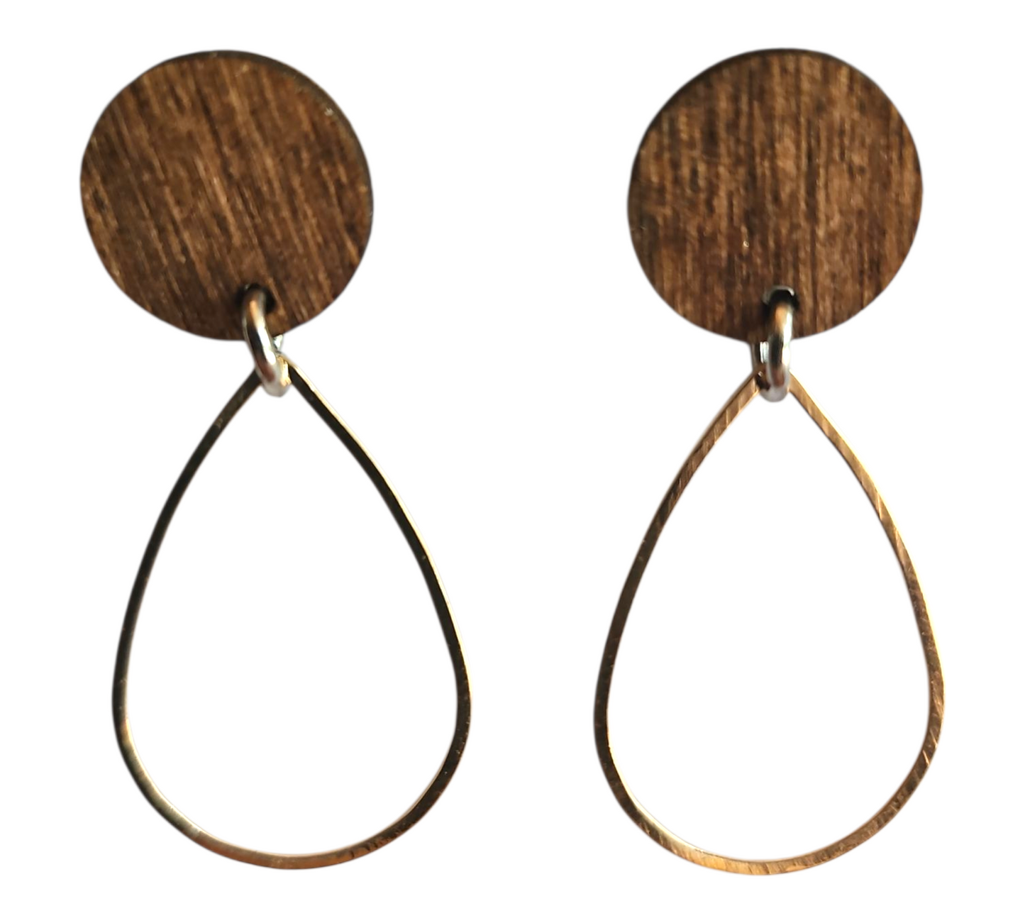 WOOD/METAL LOOP EARRINGS (In Wooden Gift Box)