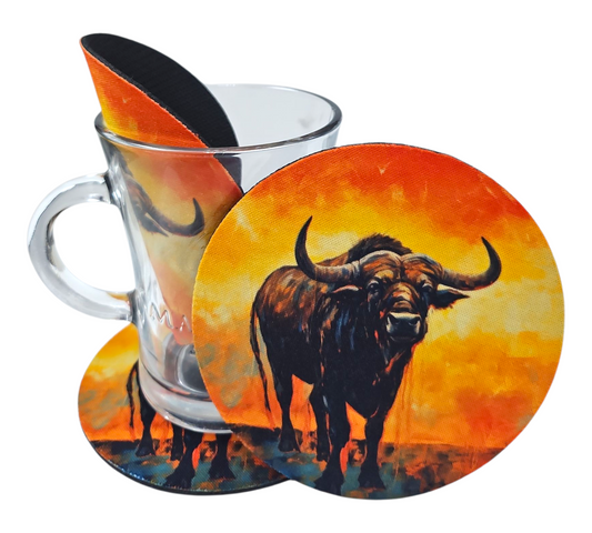 AFRICAN BUFFALO COASTER — view 2