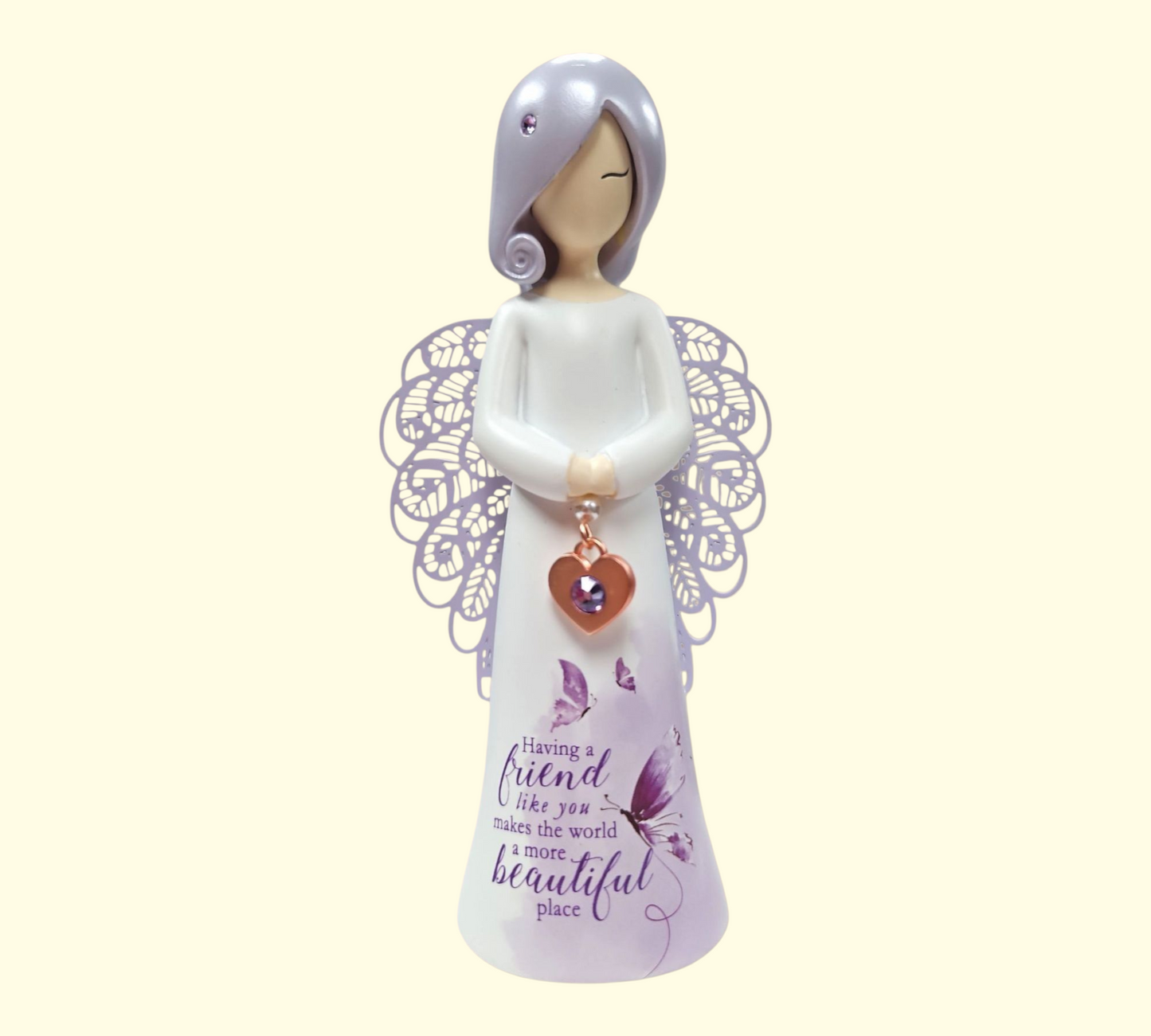 "Having a friend like you makes the world a more beautiful place" ANGEL FIGURINE