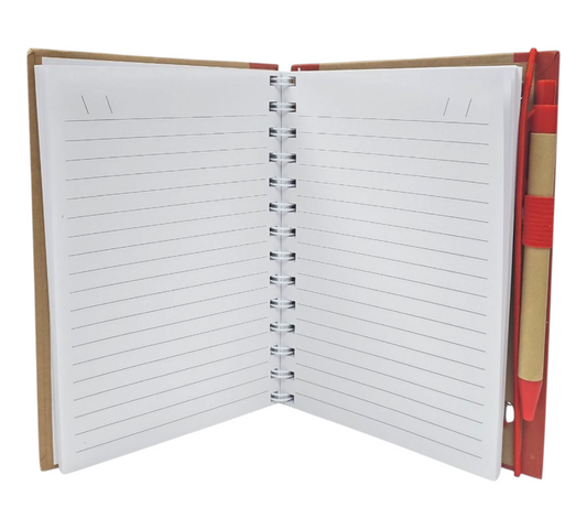 RED CALCULATOR NOTEBOOK — view 2