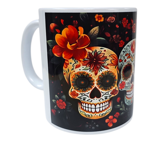 FLORAL SKULL MUG
