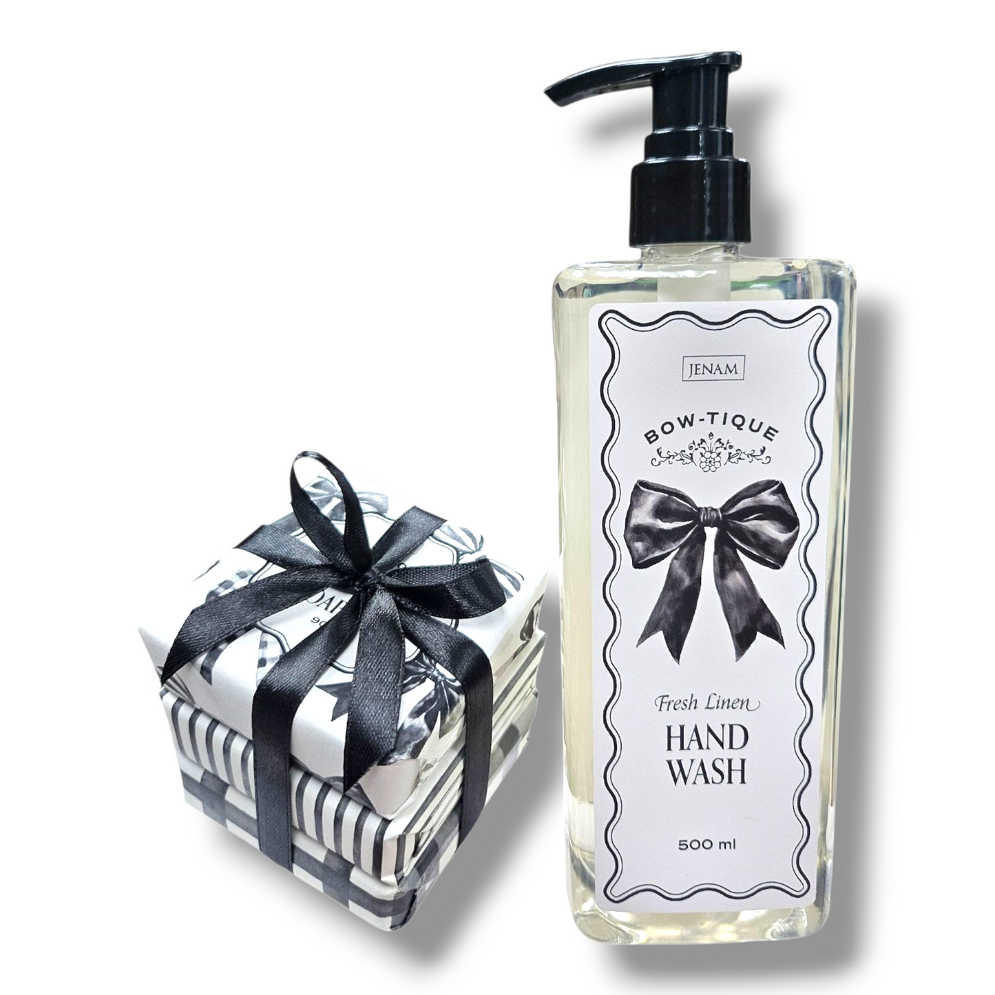 RIBBONS & BOWS HANDWASH (500ml) with SOAP BAR STACK DUO