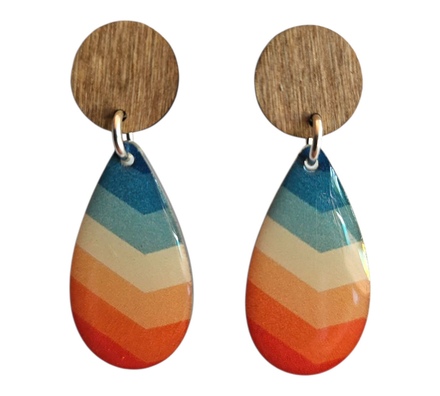 FESTIVE/WOOD TEARDROP EARRINGS (In Wooden Gift Box)