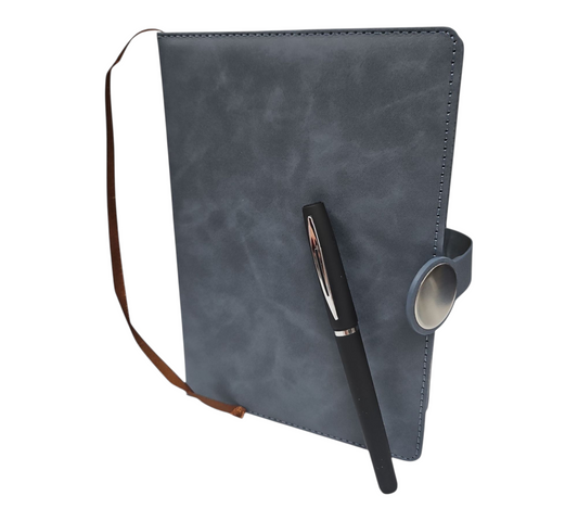 LUXURY GREY NOTEBOOK & PEN GIFT SET — view 2