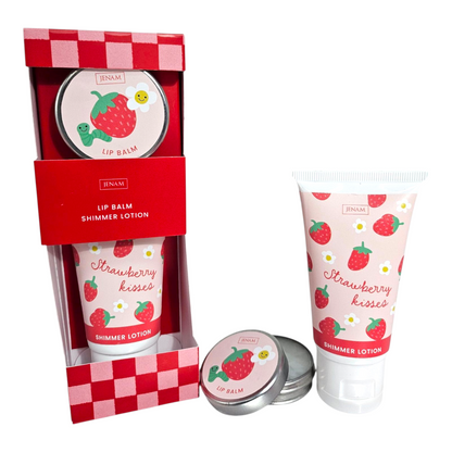 STRAWBERRY KISSES Lip Balm/Shimmer Lotion Gift Set