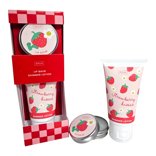 STRAWBERRY KISSES Lip Balm/Shimmer Lotion Gift Set
