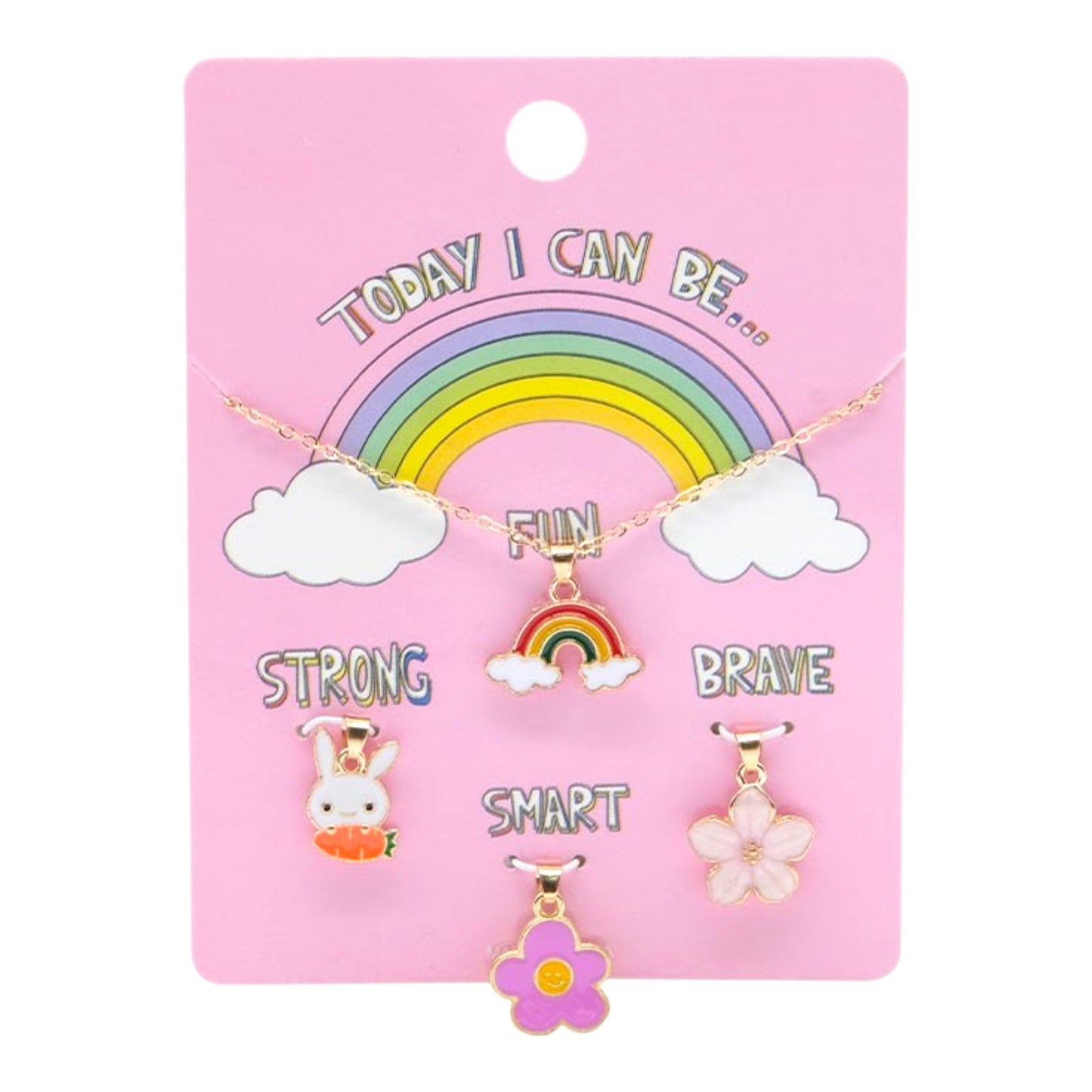 Hey Girl! Necklace with 4 Assorted Pendants