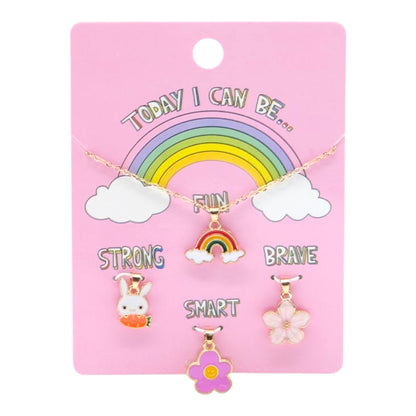 Hey Girl! Necklace with 4 Assorted Pendants