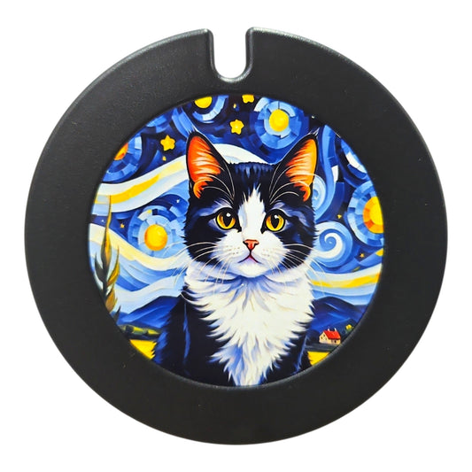 Starry Night Cat Licence Disc Holder