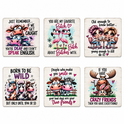 Sarcastic Coasters Set of 6 (C)