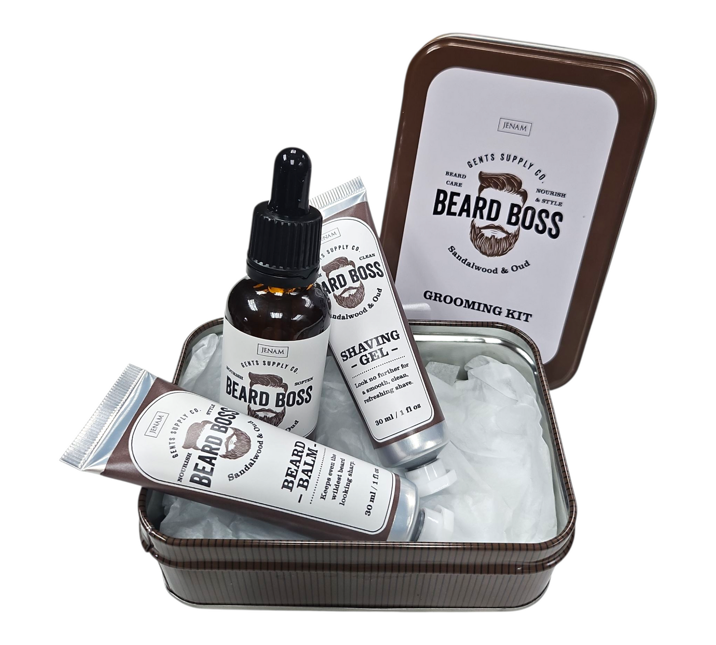 BEARD BOSS TINNED MINI GROOMING KIT
