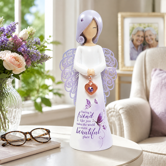 "Having a friend like you makes the world a more beautiful place" ANGEL FIGURINE