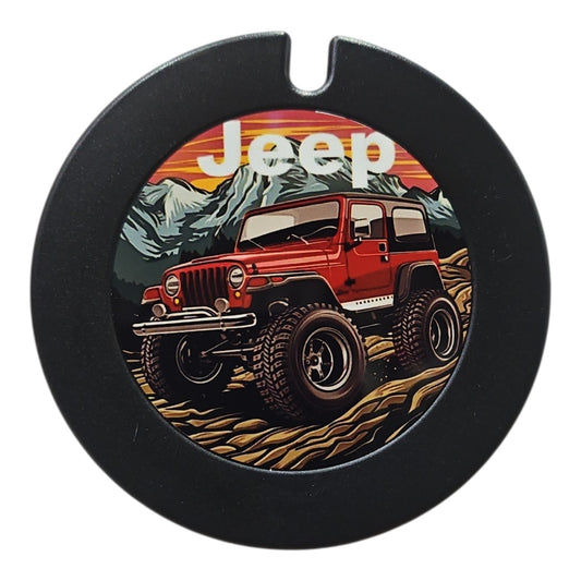 Red Jeep Licence Disc Holder