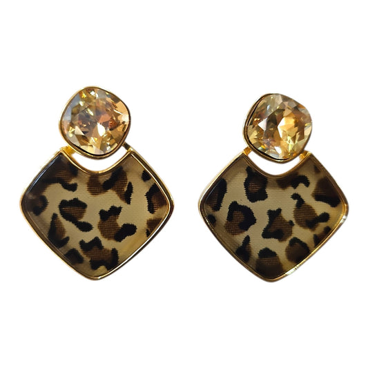 Classic Leopard Print Double Hanging Earring Set