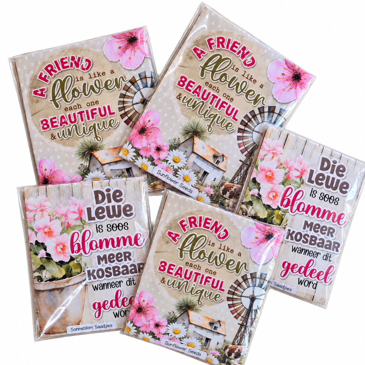 Friendship Seeds with Sunflower Keyring