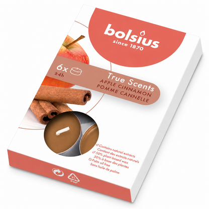 Bolsius True Scents Tealights 6's (Apple Cinnamon)