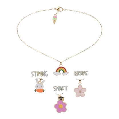 Hey Girl! Necklace with 4 Assorted Pendants