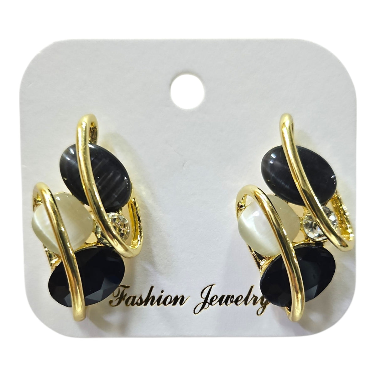 Exquisite Cosmic Earring Set (Black/White) — view 3