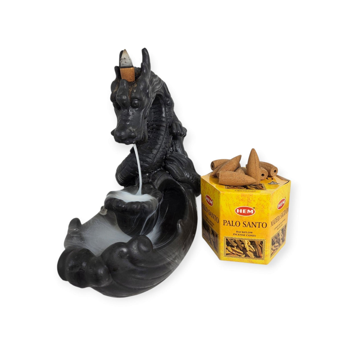 DAGON Backflow Incense Burner+PALO SANTO Backflow Incense Cones — view 3