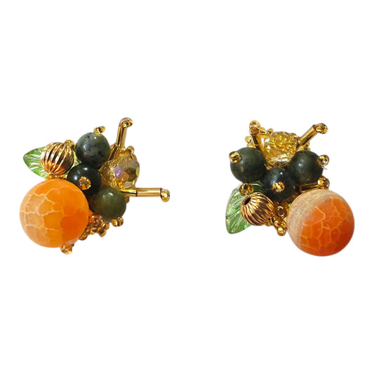 Cluster Forrest Earrings Set (Orange)