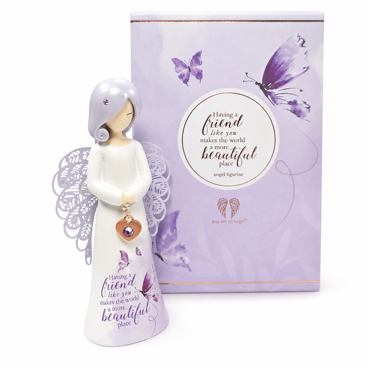 "Having a friend like you makes the world a more beautiful place" ANGEL FIGURINE — view 2