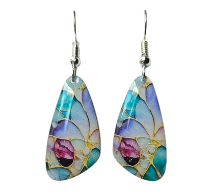 OCEAN PETAL FREEFORM DROP EARRINGS (In Wooden Gift Box)