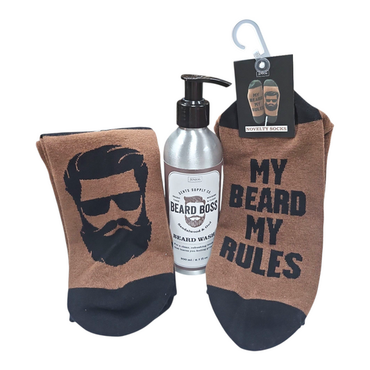 "MY BEARD MY RULES" SOCKS and BEARD WASH COMBO