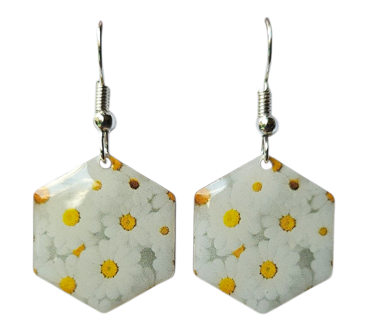 DAISY BLOOM HEXA DROP EARRINGS (In Wooden Gift Box)