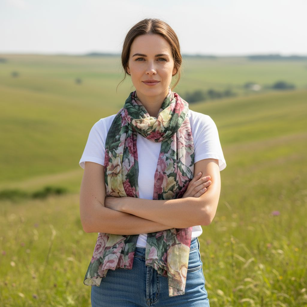 ELEGANT FLORAL SCARF #23