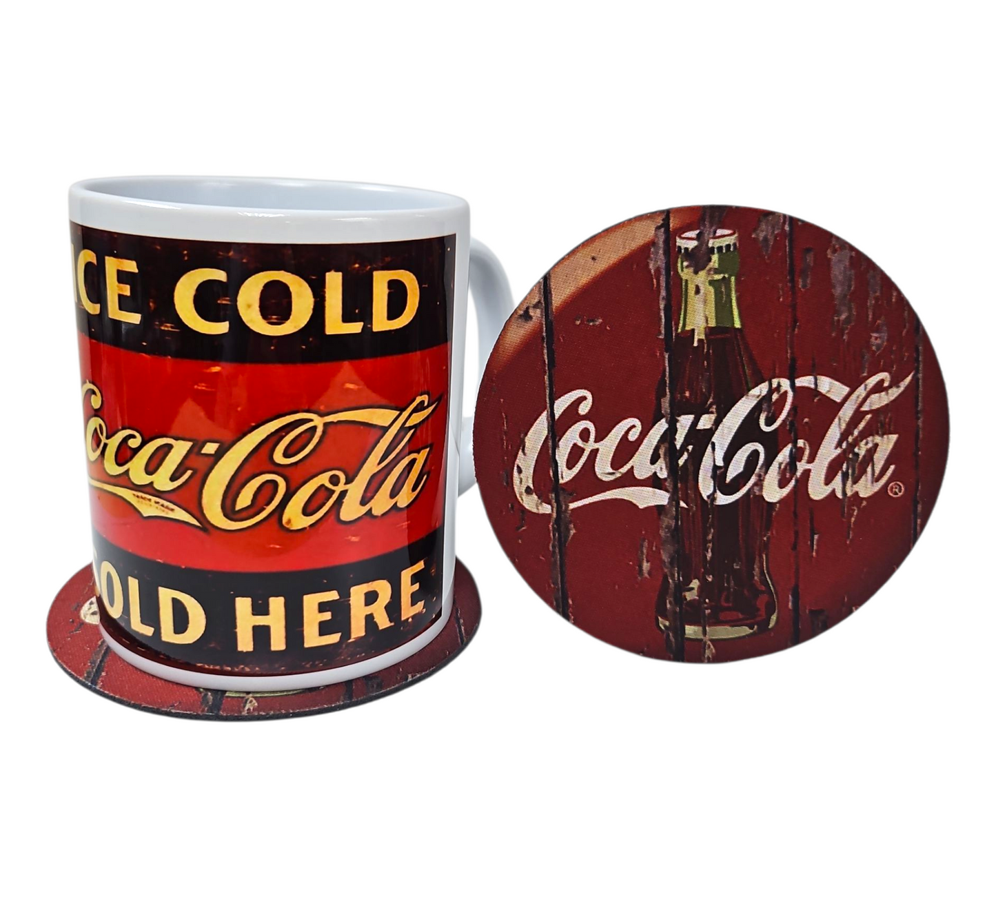 COCA-COLA VINTAGE MUG & COASTER SET