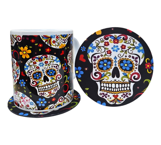 SUGAR SKULLS MUG & COASTER SET
