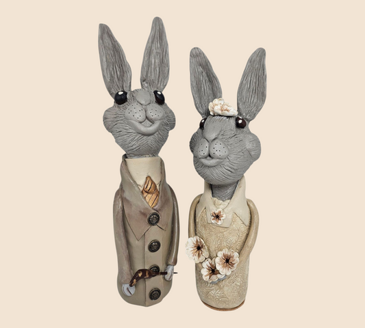 Handcrafted Clay Figurine Set  'Dressed to Impress'